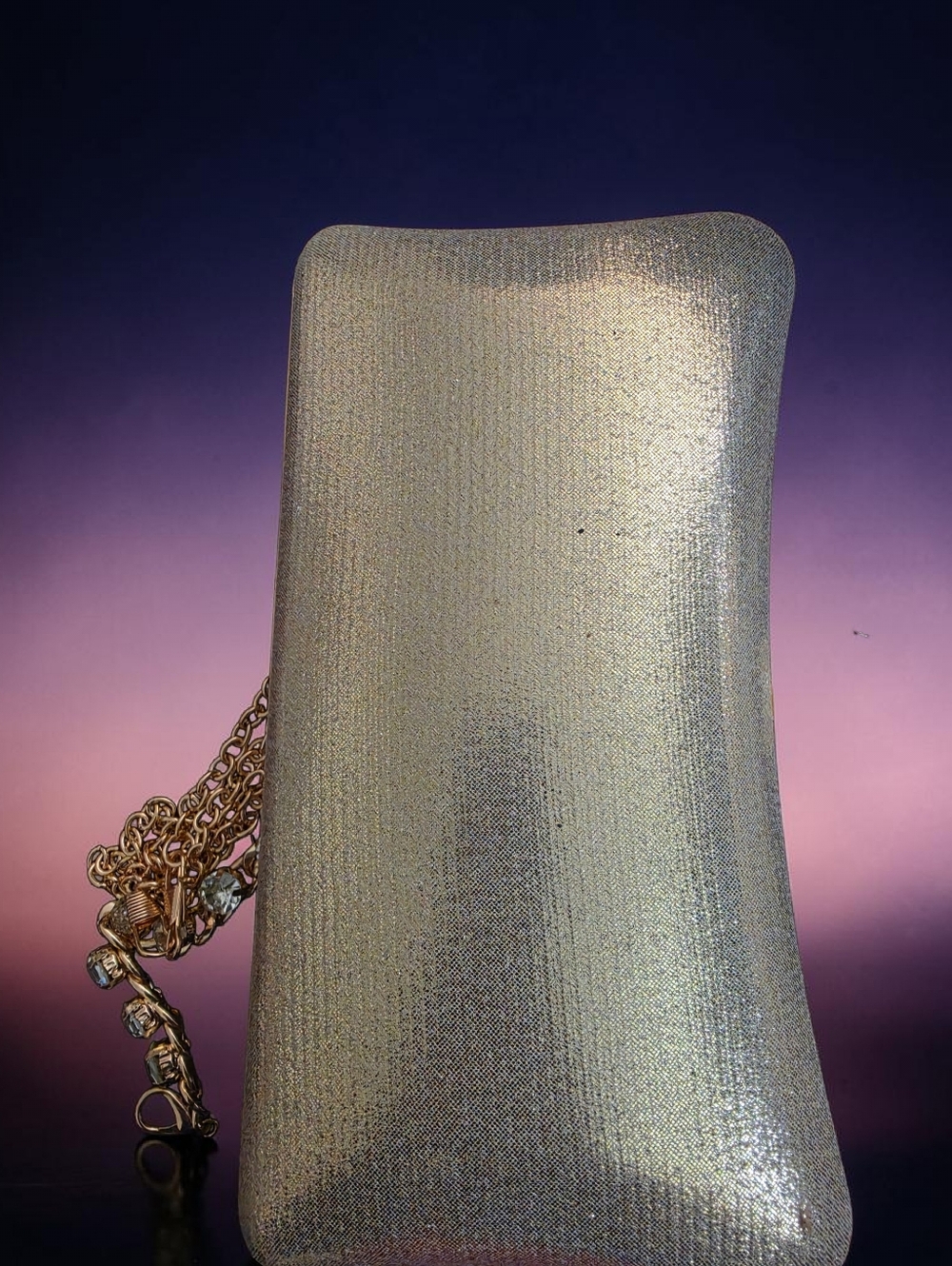 Women Rhinestone Evening Bag MultiColored Dazzling Crystal Clutch Gold - Picture 5 of 6